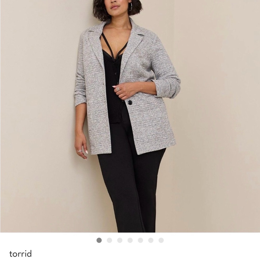 torrid Heather Gray Open-Front Knit Blazer